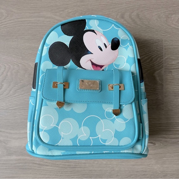 🆕 Wondapop Disney Blue Mickey Mouse Vegan Faux Leather Mini Backpack